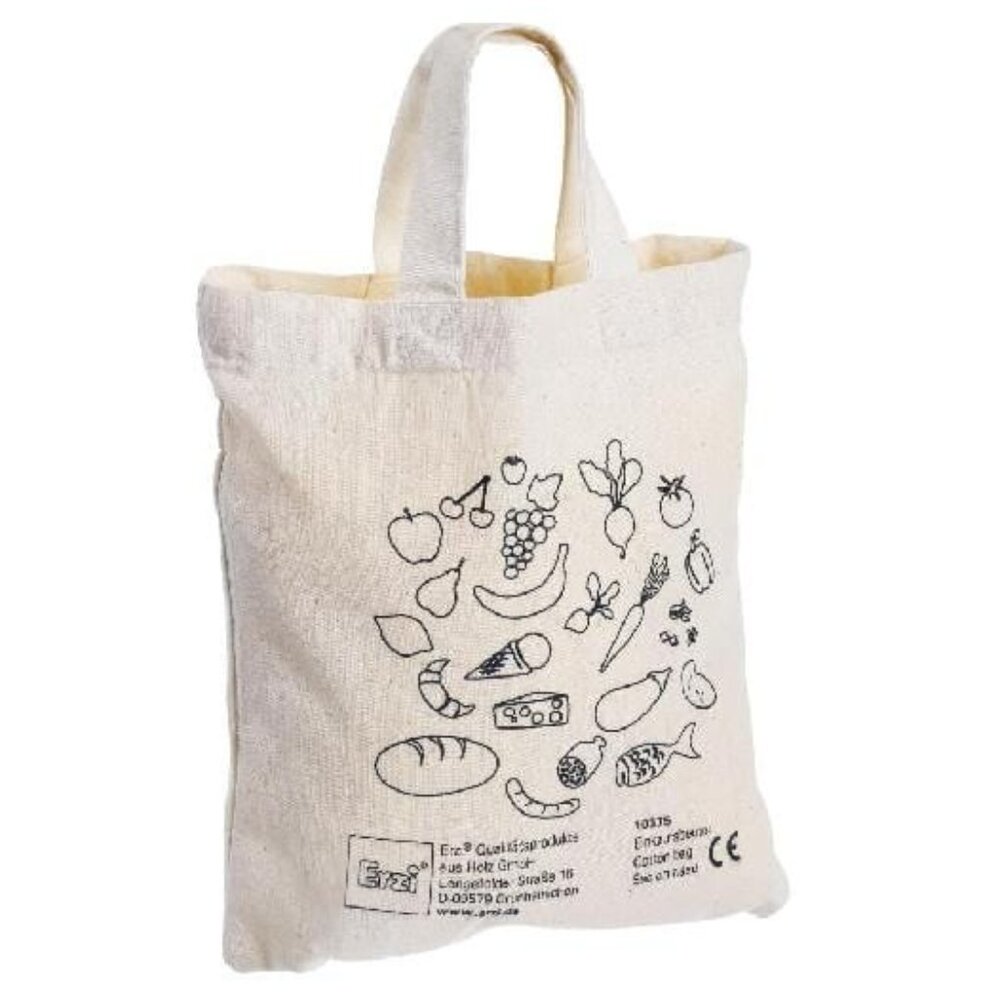 NWT Erzi Wooden Toys Cotton Market Shopping Bag